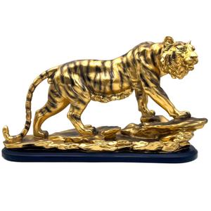 XINDAM Bronze Large Tiger Statue Resin Frgurines Decorative Home & Office Figurines Home Office Display Craft Living Room Decor Ornaments for Tabletop, Measures 17.6 inches long, 5.9 inches wide, and 10.3 inches tall