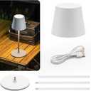 LED Cordless Table Light 4000mAh Rechargeable Battery Table Lamp Outdoor & Indoor Dimmable Aluminum Cordless Lamp for Livingroom Bedroom Restaurant Coffee Table etc (White)