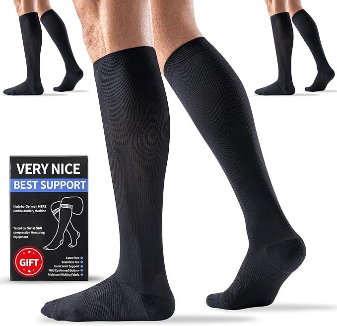 Medical Compression Socks 20-30 mmHg for Men Women (3 Pairs) - Best Support for All Day Wear, Pain Relief, Circulation, XXL