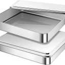 2 Sets Stainless Steel Cake Pan with Lid 9 x 11 Inch Rectangle Bread Loaf Pans with Cover Rectangle Baking Bakeware for Bread Cake Brownies, Dishwasher Safe (Classic Style)