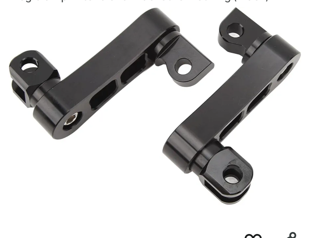 Motorcycle Foot Peg Highway Bracket 360° Adjustable Rugged Foot Peg Extension Bracket Aluminum Foot Peg Clamp Extensions Bracket for Touring (Black)