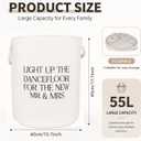 2Pcs White Wedding Baskets, Light Up the Dancefloor, Laundry basket