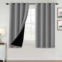 H.VERSAILTEX 100% Blackout Curtains for Bedroom Thermal Insulated Blackout Curtains 54 inch Length Heat and Full Light Blocking Curtains for Living Room with Black Liner 2 Panels Set, Dove Gray