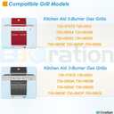 Replacement Kit for Kitchen Aid 720-0787D 730-0787D 720-0953 730-0953 720-0953L, 7MM Solid Stainless Steel Cooking Grates, Burner and Heat Plates Replacement Parts for Kitchen Aid Gas Grill