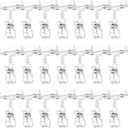 Honeydak 50 Pcs Plastic Sign Holder Clips Swivel Price Signs Rotatable Rack Shelf Price Clips for Merchandise Double Display for Retail Cards(Simple Shape)