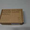 Horse Race Board Game, Portable Horse Racing Game with Rollable Cork Mat, 12 Solid Wooden Horses, 2 D12 & Cards, Travel Horse Game with Storage Bag, Travel Board Games for Family Nights Party Gifts