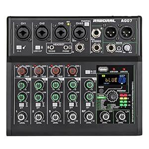 7 Channel Audio Interface 88 Dsp Mixer Effects Mixing Board USB/ Bluetooth As Music Player + 48v Line Phantom Power Audio Mixer to PC/ Phone For Karaoke Record Livestream