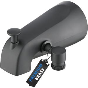 PROOX All Metal Tub Spout with Diverter Matte Black, Diverter Tub Spout for Hand Shower,Without Handheld, Matte Black