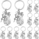 Henoyso Cheerleader Gifts Cheer Keychain Bulk Cheerleading Charm Key Chain Cheer Stuff Team Coach Gifts for Girls Women, 12