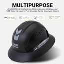 Full Brim Hard Hat, OSHA Construction Work Approved, ABS Safety Helmet with 6 Point Adjustable Ratchet Suspension Industrial Work, Black