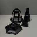 FUDESY Dusk to Dawn Sensor Outdoor Post Light, Waterproof Pole Lantern with Pier Mount Base, Exterior Plastic Lamp Light Fixture, for Garden, Patio, Pathway, Black, Bulb Included