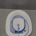 Pochik Sitz Bath for Toilet Seat Hemorrhoids and Postpartum Care, Yoni Steam Seat, Perineal Soaking, Collapsible, Flusher Hose, Drain Holes, Wider Seating Area - Blue