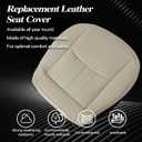 SecosAutoparts Driver Side Bottom Replacement Perforated Leather Beige Light Tan Seat Cover Compatible with Mercedes-Benz C280 2006 2007