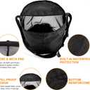 Horse Feed Bag, Large Hay Bags Durable PVC Grain Mesh Horse Feeder with Adjustable Strap,Comfort Neck Pad,Nose Pad and Waterproof Bottom Feed Bags for Horses (Black 1 Pack)