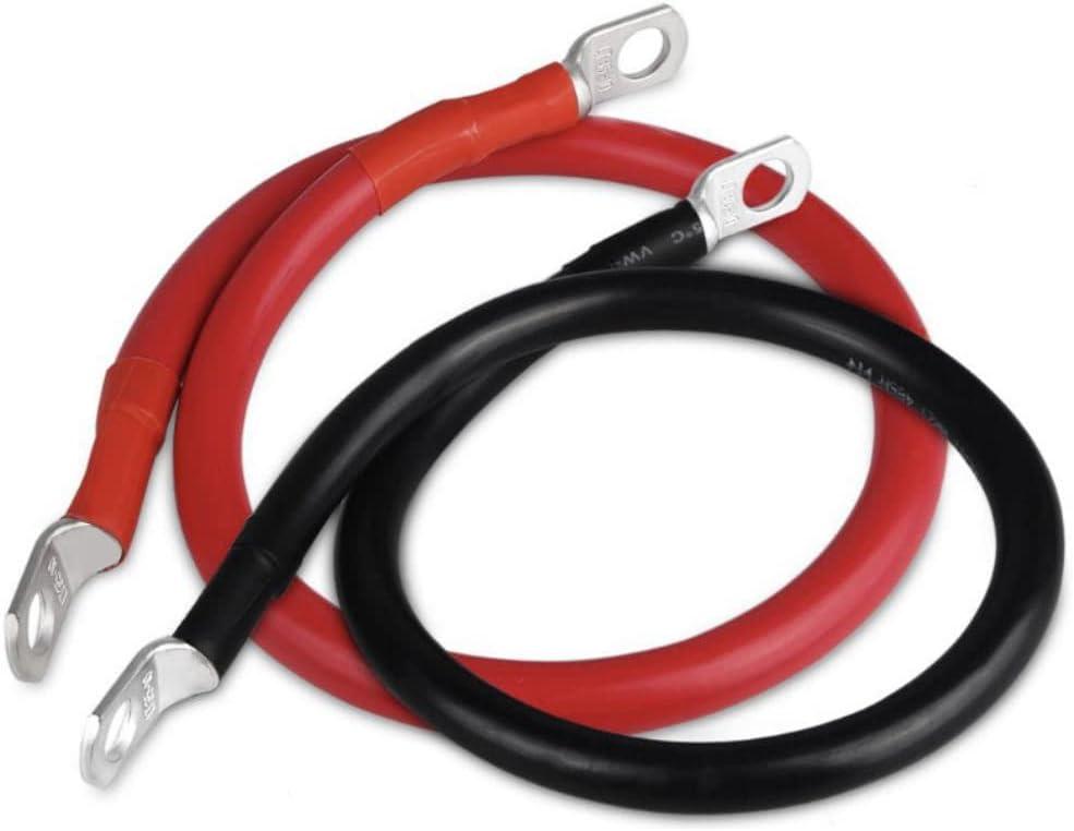 Battery Cable 6AWG 20 Inch Battery Power Inverter Cables Set with 3/8" Lugs Terminals 6Gauge x20in (1 Black & 1 Red) for Car Marine Solar ATV Lawn Mower RV Motorcycle (6AWG, 20-Inch) (20-Inch)