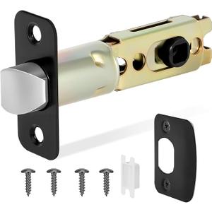 Aesytava Matte Black 1 Pack Door Lock Parts, Adjustable Door Latch Replacement, Door Lock Replacement Parts, Door Deadlatch Mechanism