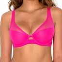 Smart & Sexy Women's Plunge Bra  Mesh Design for Alluring Lift and Comfort (36C, Electric Pink (Mesh))
