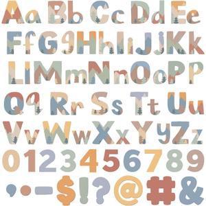 Ireer 216 Pcs Moving Mountains Bulletin Board Letters for Classroom 4" Letters Combo Pack Set Alphabet Numbers Symbols for Bulletin Board Cutouts for Classroom Playroom Bedroom Party Decorations
