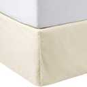 Amazon Basics Lightweight Pleated Bed Skirt, Queen, Beige, Solid