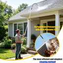 20FT Heavy Duty Telescopic Gutter Cleaning Tools, Rain Gutter Cleaning Tool from Ground with Bendable Nozzle, Quick-Connect Adapter & Ergonomic Wand, Leak-Proof Clog Removal for 2-Story Homes