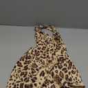 Milumia Women's Leopard Print Short Jumpsuit Halter Deep V Sexy Rompers Party Club Festival Outfits (Khaki), XXS