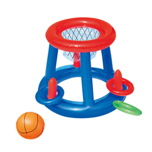 INFLATABLE 2 IN 1 GAME BASKETBALL AND RING TOSS Inflates to 21.65x19.69inches