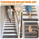 9"X36" Stair Treads Carpet Non-Slip for Wooden Steps Indoor, Machine Washable and Reusable with Tape Free Self-Adhesive Back for Pets, Set of 15, Grey