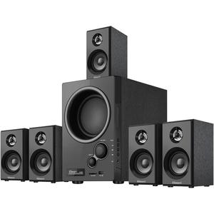 5.1 Home Theater Surround Sound System with 5.5-Inch Subwoofer
200W Peak Power, Five 2.5-Inch Speakers, MDF Cabinets, USB, RCA, AUX and Wireless Audio Inputs
