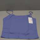 REORIA Womens Square Neck Tank Tops Summer Sleeveless Y2K Sexy Going Out Crop Shirt Cami Top Trendy 2025 Blue Large