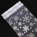 2 x Snowkingdom 2 Pcs Christmas Snowflake Silver Table Runner, 108 Inch Sparkly Silver Glitter Metallic Foil Runners Decorations for Seasonal Winter Festival Holiday Home Party