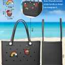 Baonat Waterproof Rubber Tote Bag Washable Beach Travel Handbag for Women, Large