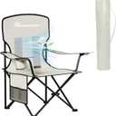 Camping Chairs, High Back Breathable Mesh Camping Chair 300 LBS Capacity, Portable Outdoor Lawn Chair Folding with Cup Holder for Picnic, Lawn, Beach, Fishing and Sports (Grey), Large