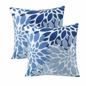 JMKaixin Outdoor Pillow Covers Set of 2waterproof18x18 Inch Decorative Pillow Outdoor furnture, Patio, Couch, Bed, Sofa, Bedroom, Garden Pillow
