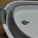 Coloch Collapsible Pet Bathtub with Water Drain Plug, Plastic Dog Bath Tub with Handle Portable Puppy Bathing Tub Space Saving Laundry Basket for Puppy, Small Dog, Cat, BPA Free, Grey