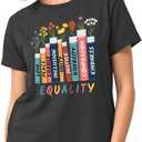 Read Book Shirt for Women-Reading Teacher Tee Tops Pink Flower and Butterfly Short Sleeve Cute Book Shirt