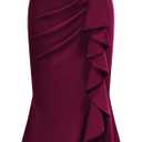 AISIZE Women's Elegant Off Shoulder Ruffle Formal Evening Long Dress (XL)