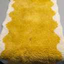 Uphome Bathroom Runner Rug, Large Water Absorbent Cute Bath Mat Non Slip Washable, 24x60 Soft Irregular Shaped Shaggy Microfiber Bath Runner Rug for Floor, Bathtub, Bedroom, Yellow