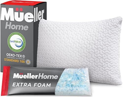 Mueller Nirvana Adjustable Cervical Memory Foam Pillow, Odorless Neck Pillows for Pain Relief, Orthopedic Pillow for Side, Back, Stomach, Hypo-Allergenic and Breathable, CertiPUR-US Certified Set of 6
