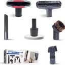1.25 Inch Vacuum Brush Attachment Kit Compatible with All Vacuums Using 1-1/4'' Accessories - 1.25'' Shop Vac Accessories: Horse Hair Dust Brush, Vacuum Extension Wand and More (6 Pack)