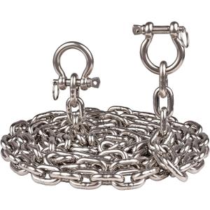 316 Stainless Steel Boat Anchor Chain with 2 Pcs Anti-Off Shackles, Marine Grade, 10FT