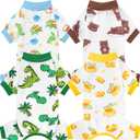 XPUDAC 4 Pack Dog Pajamas for Small Dogs, Puppy Clothes for Boy Girl Strechy Soft Pet Jumpsuit, Cat Onesie-2X-Large (XX-Large(Chest-22.8"))