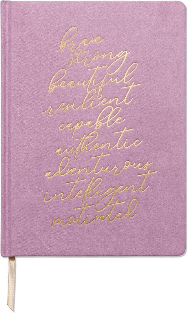 DesignWorks Ink Affirmations Lavender 7.5'' x 10.25'' Jumbo Journal Notebook with Vegan Suede Cover, Gold Accents, Lined Pages, Ribbon Marker for Work, Writing, Journaling (JD80-2028) (Lavender Affirmations)