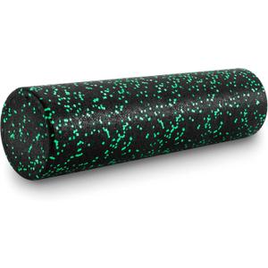 ProsourceFit High Density Foam Rollers 24 - inches long, Firm Full Body Athletic Massage Tool for Back Stretching, Yoga, Pilates, Post Workout Muscle Recuperation, Black/Green