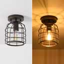 Create For Life Industrial Vintage Flush Mount Ceiling Light,Oil Rubbed Bronze Semi Flush Mount Ceiling Lamp Fixture for Hallway Stairway Kitchen Garage, E26, 1 Pack