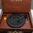 Victrola The Quincy 6-in-1 Bluetooth Record Player & Multimedia Center with Built-in Speakers 3-Speed Turntable, CD & Cassette Player, AM/FM Radio, Wireless Music Streaming (Mahogony) 