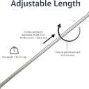 Amazon Basics No Drill Adjustable Indoor Outdoor Tension Curtain Rod, 54-90" Length, Nickel