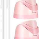 PHULWEL 2 Pack Replacement Lid for Owala Freesip Water Bottle, Compatible with Owala Lid and Cap 16oz 24oz 32oz 40oz, Cup with Straw Brush, for Owala Accessories Leak-Proof,BPA-FreePink