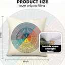 Feelings Wheel Pillow Double-Sided Printed with Different Patterns of Feelings Wheel Pillowcase, Reading Corner Decor, Counseling Office Decor18 x18 (3, Yellow) (Beige)