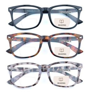 FEIVSN 3 Pack Bifocal Reading Glasses for Women Men Bi-focal Readers PC Frame Fixed Hinge Dual Focal Clear Top Eyewear,+1.25