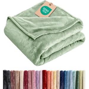 Ultra Soft Fleece Blanket Throw XL Size - Flannel Fleece Luxury Throw XL Blanket - Lightweight for Couch Bed Chair - Thick, Warm & Breathable - All Season Cozy Anti-Static Microplush Bedding, Celadon